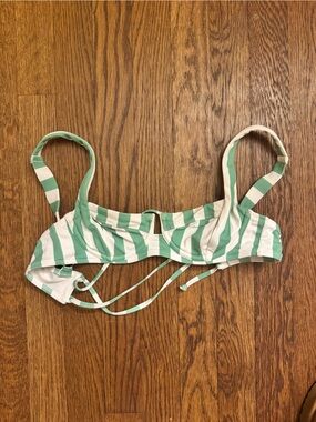 Victoria's Secret Mint & White Striped Bikini Top